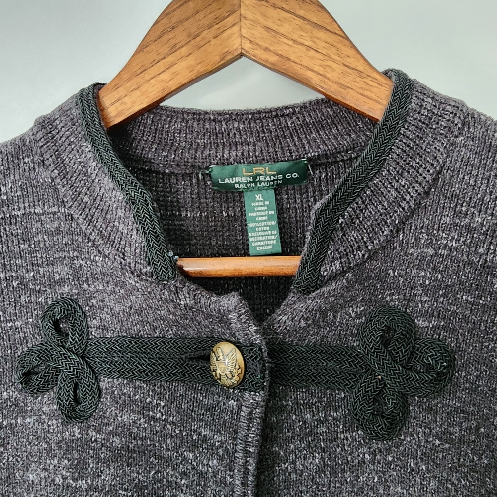 Lauren Ralph Lauren Military Style Sweater Jacket Gold Buttons - Picture 3 of 13
